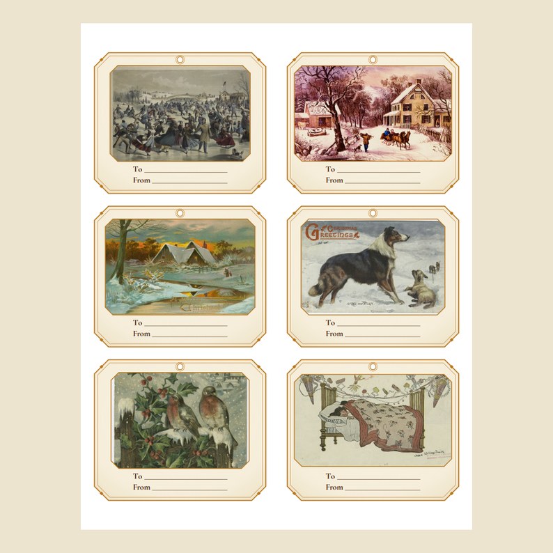 A Gilded Age Christmas printable gift tags